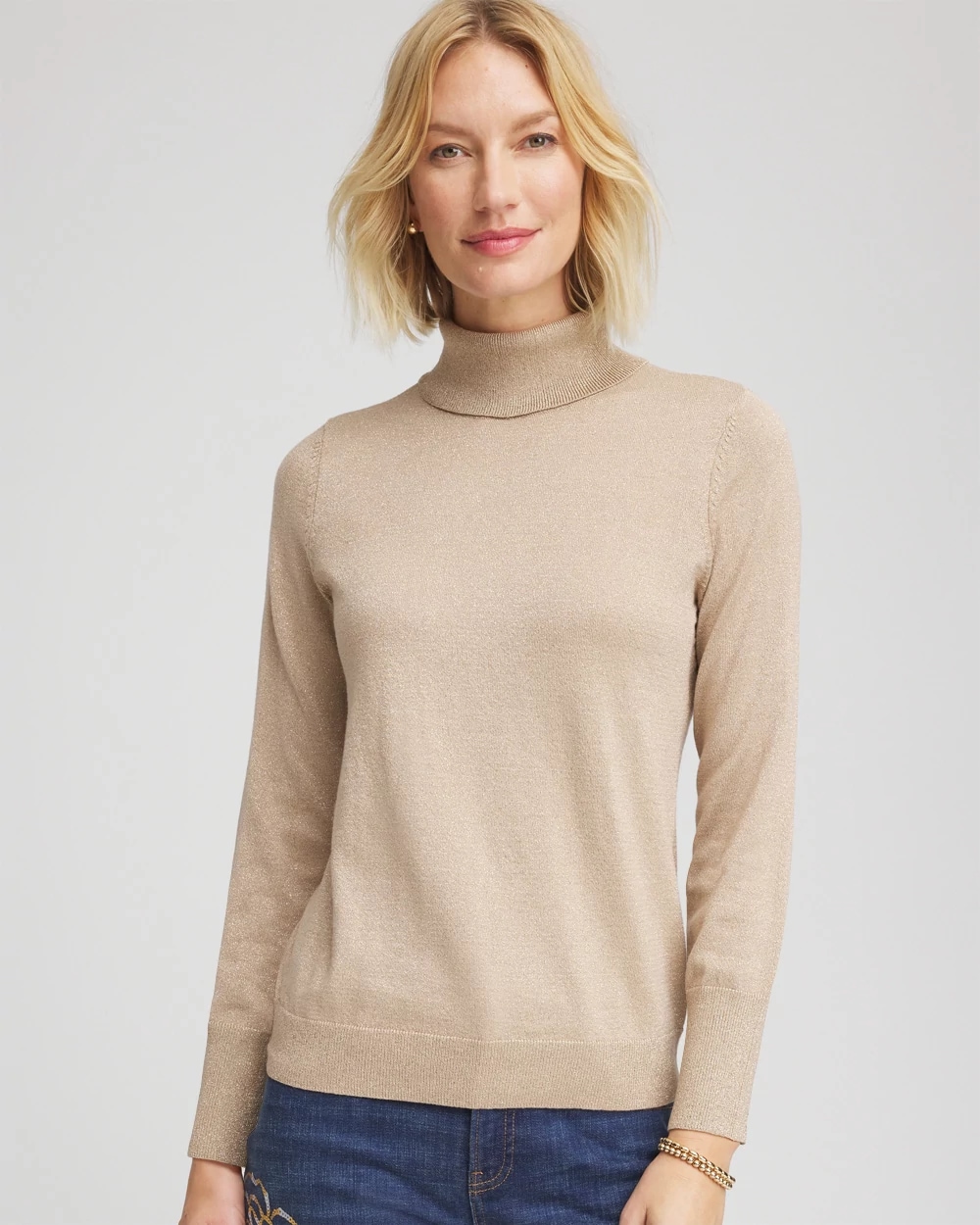 Metallic Turtleneck Pullover Sweater | Chico's Metallic Turtleneck Pullover Sweater | Chico's